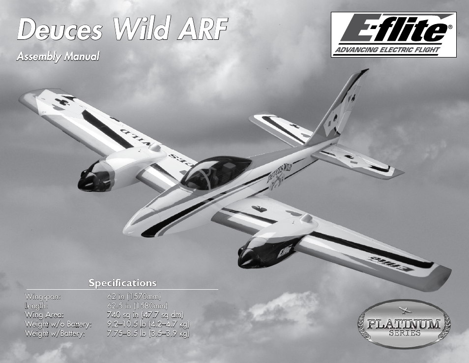 E-flite Deuces Wild 25e2 ARF User Manual | 68 pages