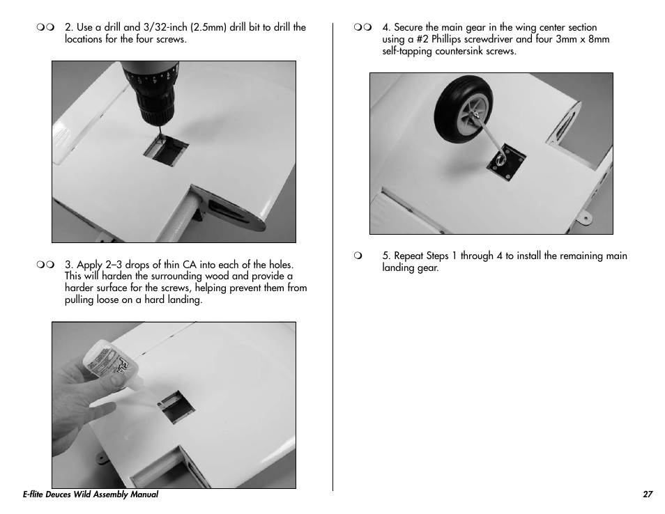 E-flite Deuces Wild 25e2 ARF User Manual | Page 27 / 68