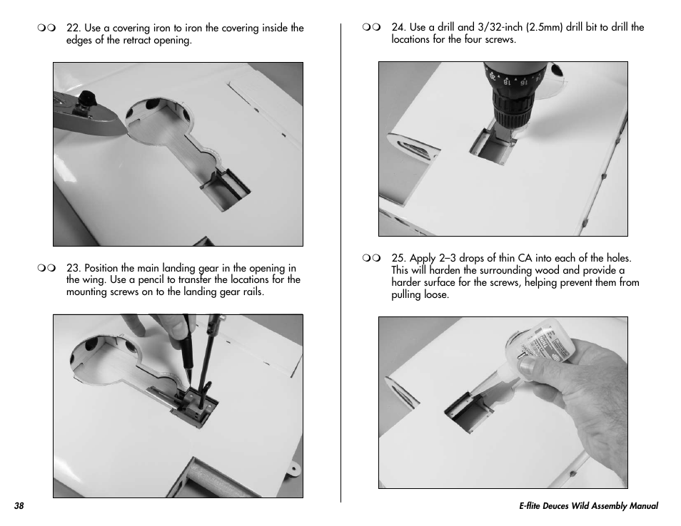 E-flite Deuces Wild 25e2 ARF User Manual | Page 38 / 68