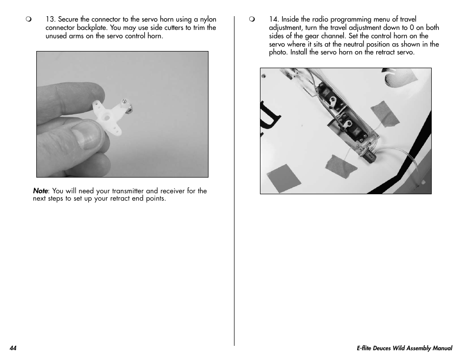 E-flite Deuces Wild 25e2 ARF User Manual | Page 44 / 68
