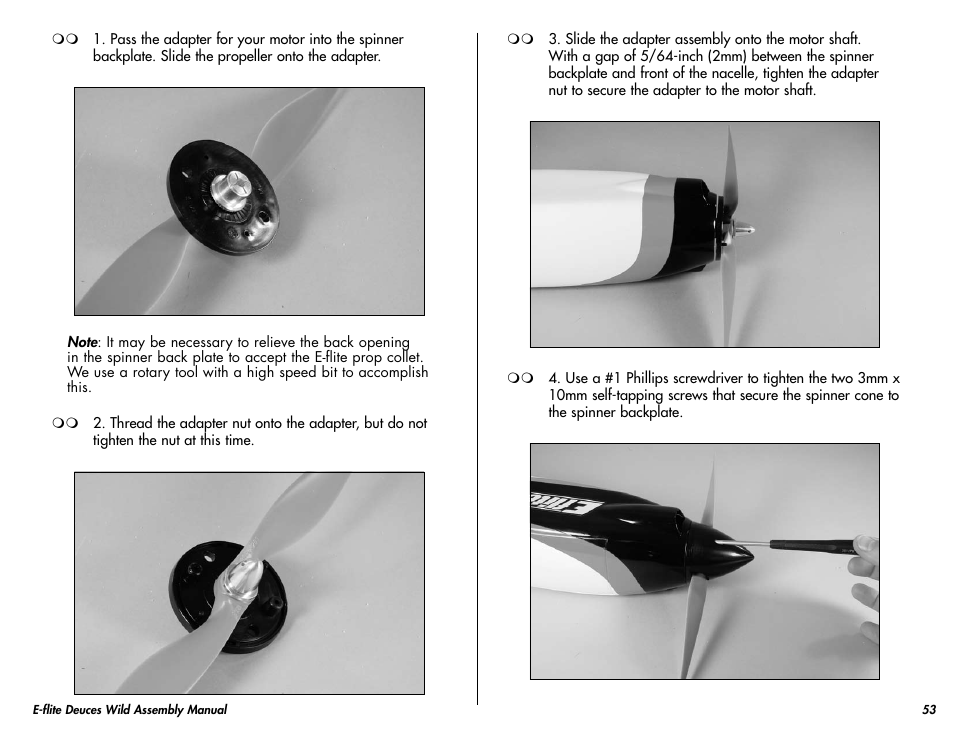 E-flite Deuces Wild 25e2 ARF User Manual | Page 53 / 68