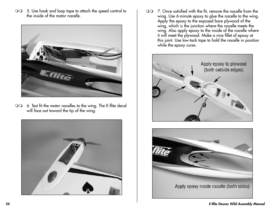 E-flite Deuces Wild 25e2 ARF User Manual | Page 54 / 68