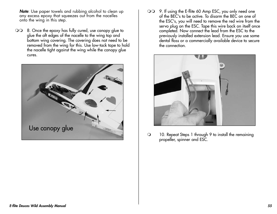 E-flite Deuces Wild 25e2 ARF User Manual | Page 55 / 68