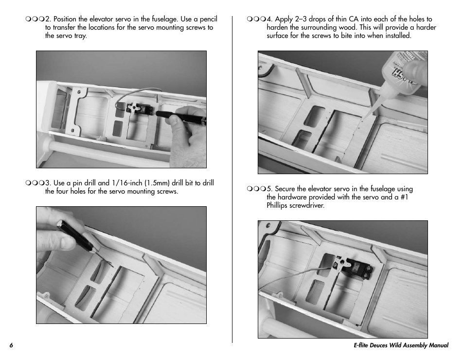 E-flite Deuces Wild 25e2 ARF User Manual | Page 6 / 68