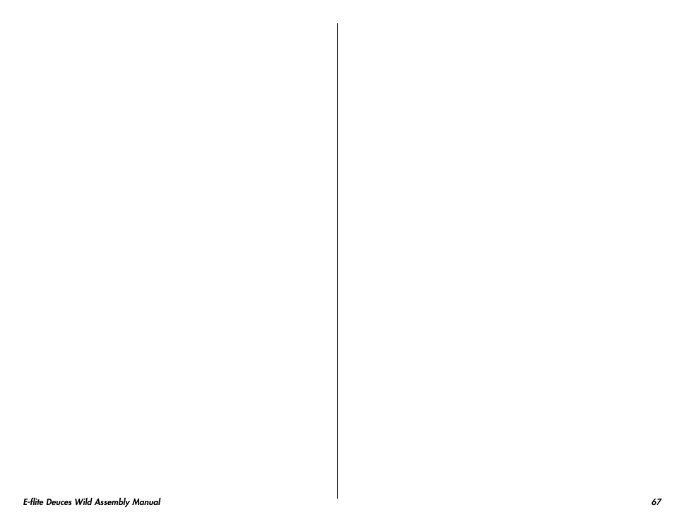 E-flite Deuces Wild 25e2 ARF User Manual | Page 67 / 68