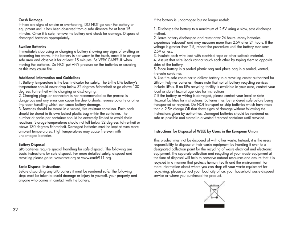 E-flite Pulse XT 25e ARF User Manual | Page 32 / 36