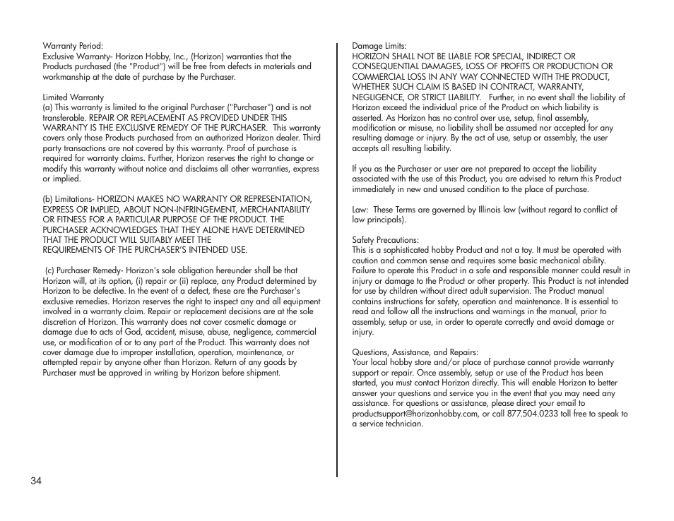 E-flite Pulse XT 25e ARF User Manual | Page 34 / 36