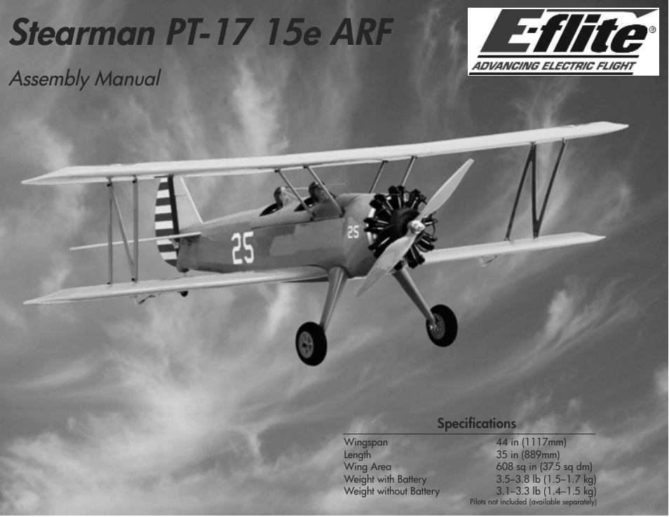 E-flite Stearman PT-17 15e ARF User Manual | 32 pages