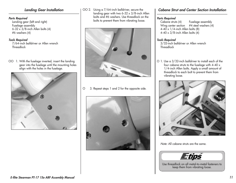 E-flite Stearman PT-17 15e ARF User Manual | Page 11 / 32