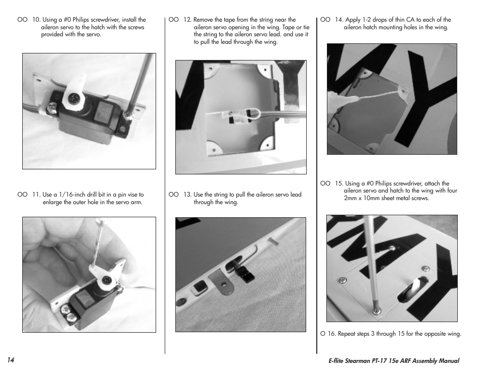 E-flite Stearman PT-17 15e ARF User Manual | Page 14 / 32