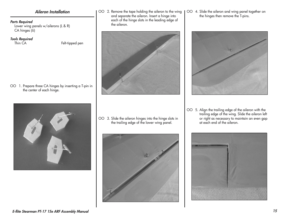 E-flite Stearman PT-17 15e ARF User Manual | Page 15 / 32