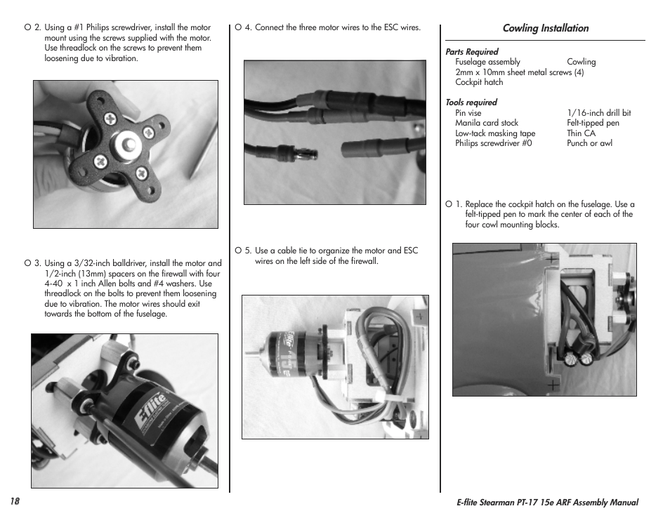 E-flite Stearman PT-17 15e ARF User Manual | Page 18 / 32