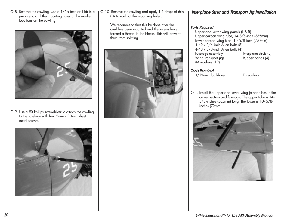 E-flite Stearman PT-17 15e ARF User Manual | Page 20 / 32