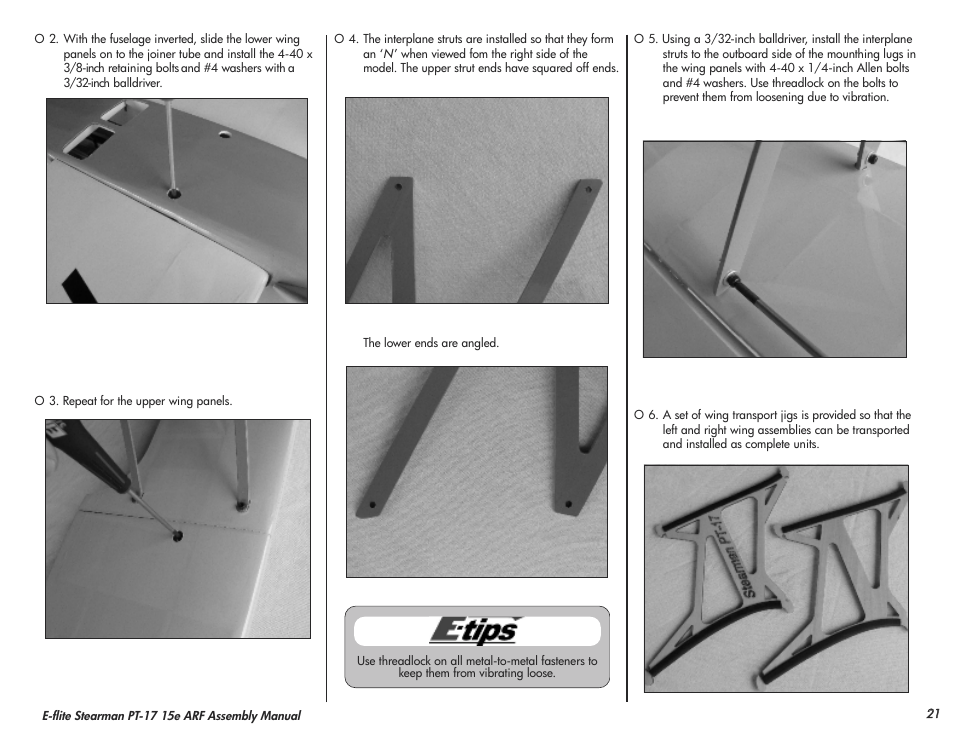 E-flite Stearman PT-17 15e ARF User Manual | Page 21 / 32