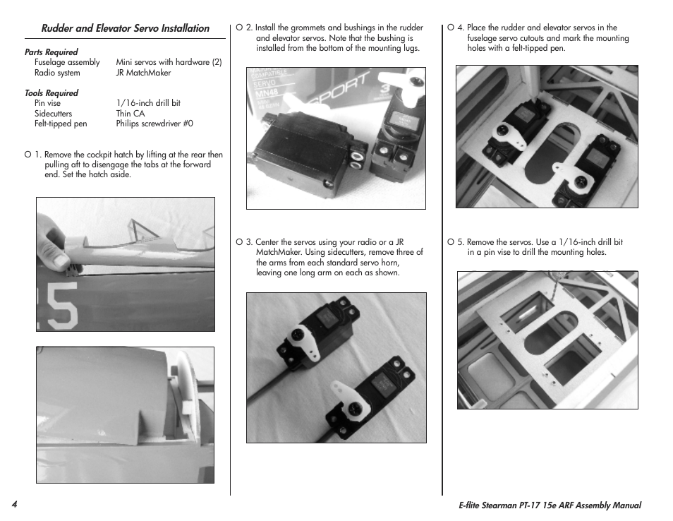 E-flite Stearman PT-17 15e ARF User Manual | Page 4 / 32