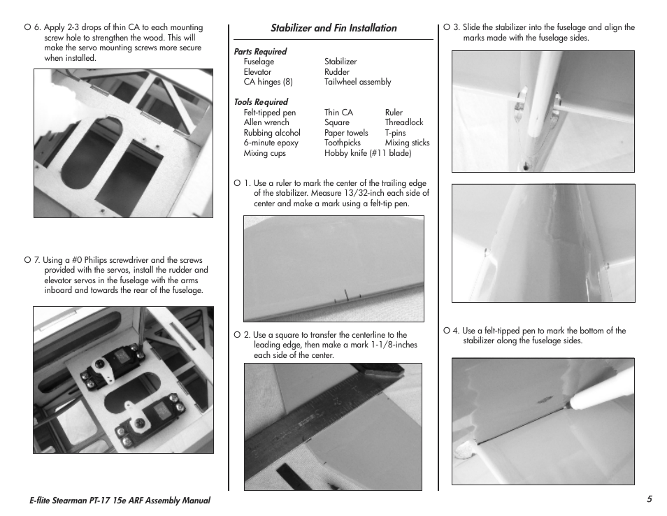 E-flite Stearman PT-17 15e ARF User Manual | Page 5 / 32