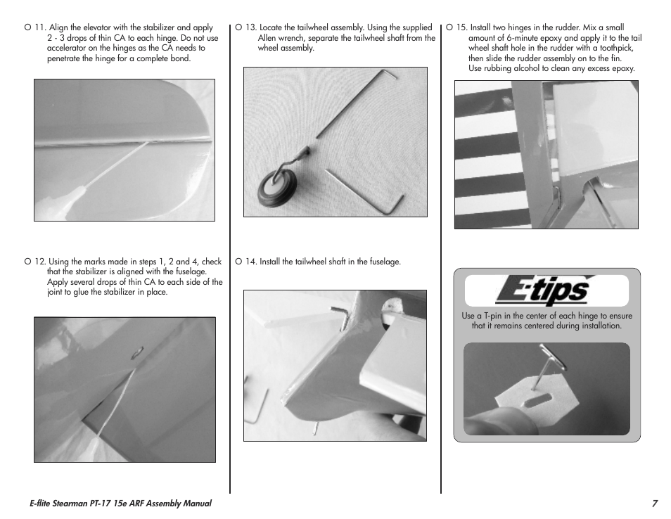 E-flite Stearman PT-17 15e ARF User Manual | Page 7 / 32