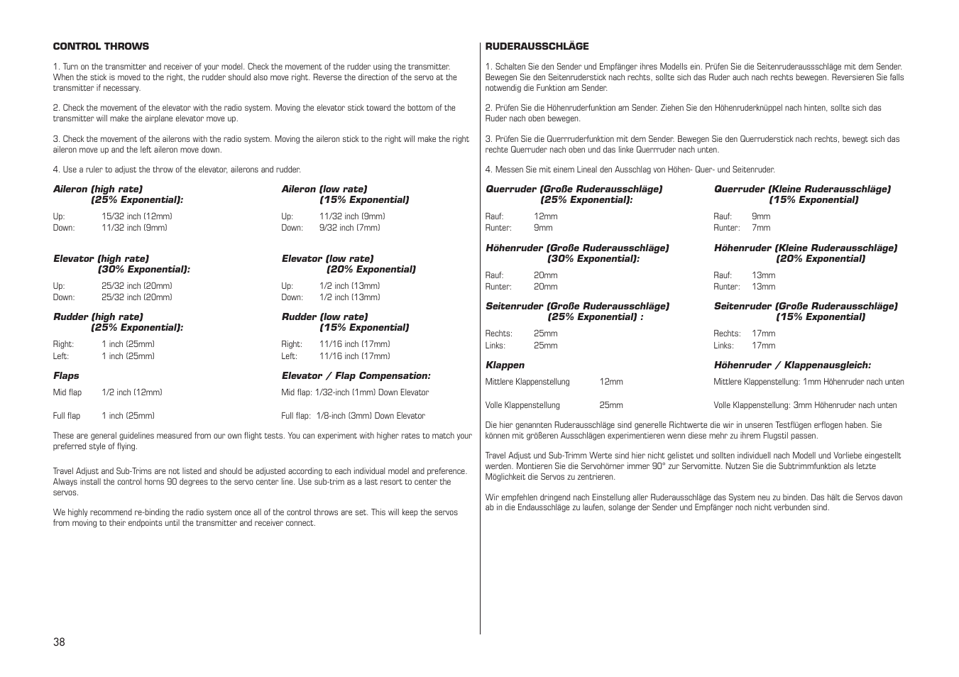 E-flite PA-20 Pacer 10e ARF User Manual | Page 38 / 48