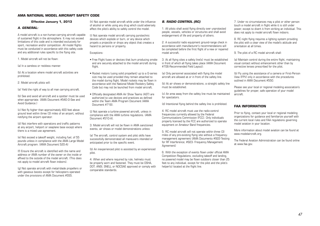 E-flite PA-20 Pacer 10e ARF User Manual | Page 47 / 48