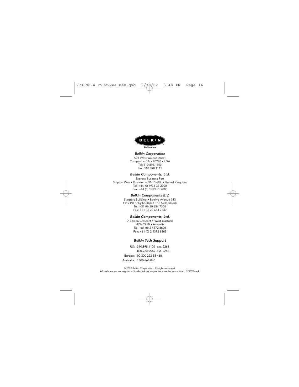 Belkin P73890EA-A User Manual | Page 20 / 111