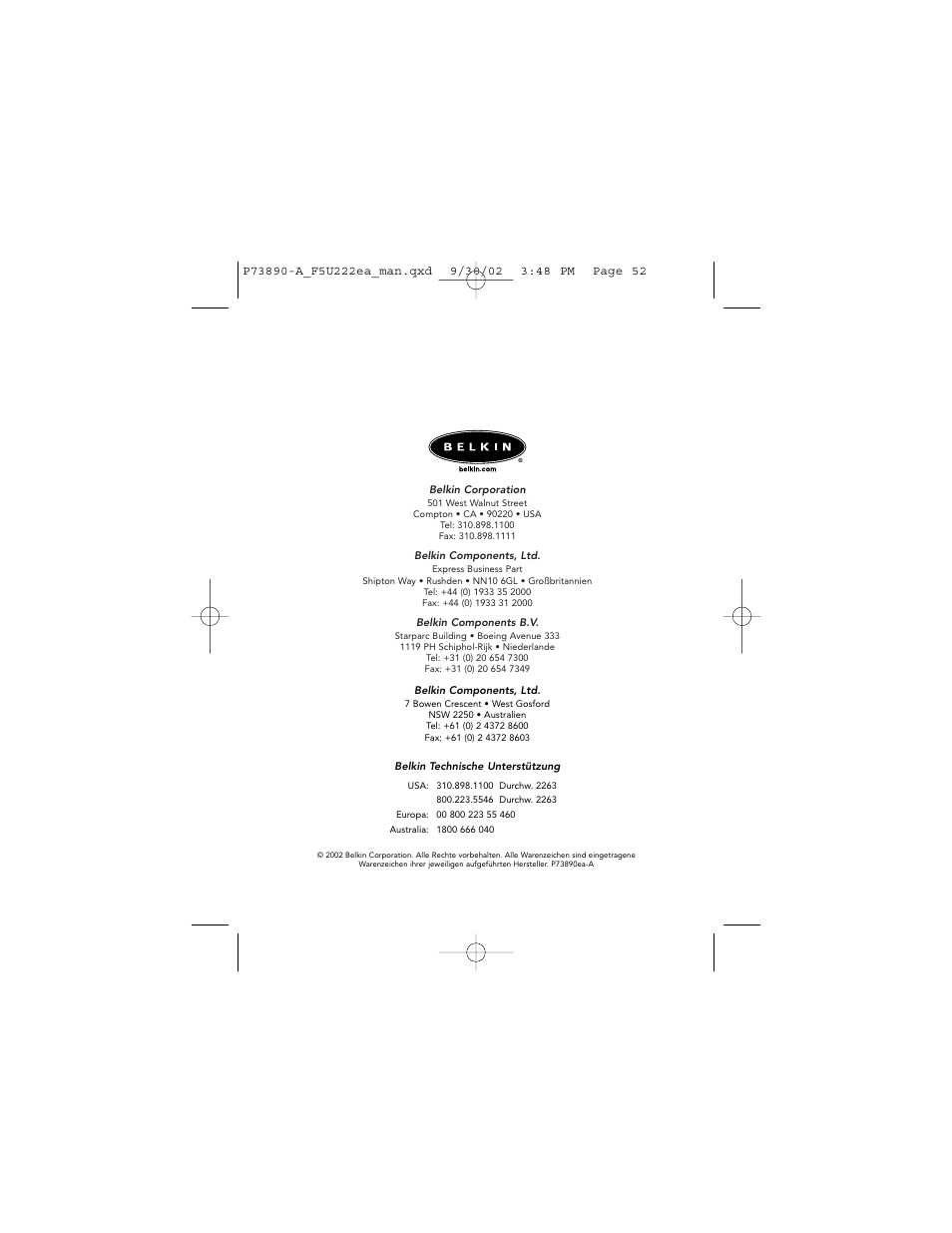 Belkin P73890EA-A User Manual | Page 56 / 111