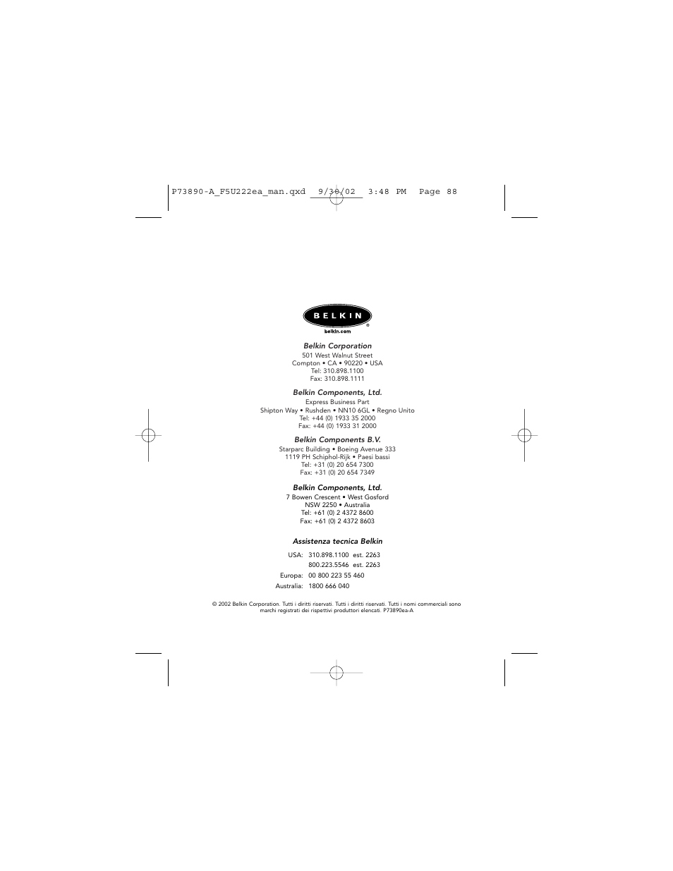 Belkin P73890EA-A User Manual | Page 92 / 111