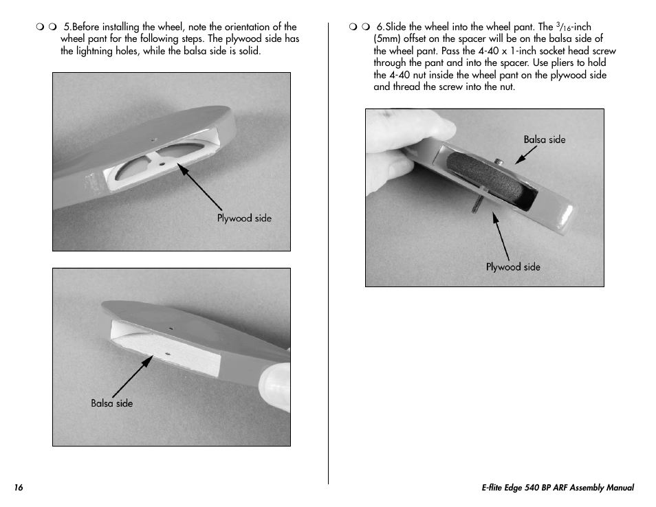 E-flite Edge 540 BP 3D ARF User Manual | Page 16 / 32