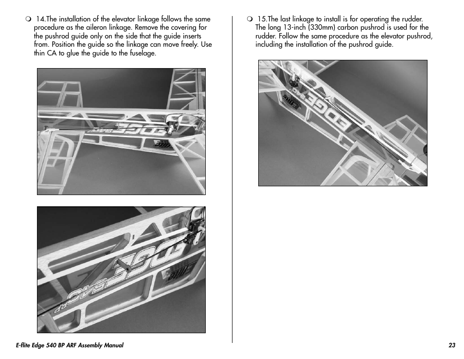 E-flite Edge 540 BP 3D ARF User Manual | Page 23 / 32
