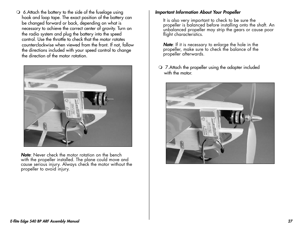 E-flite Edge 540 BP 3D ARF User Manual | Page 27 / 32