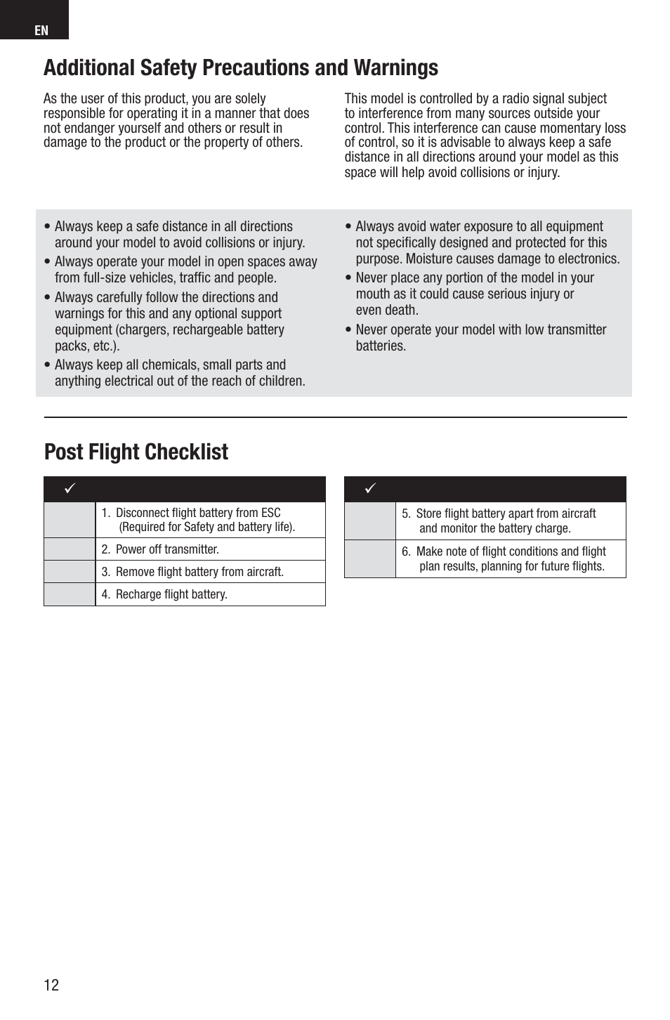 E-flite UMX Gee Bee R2 BNF User Manual | Page 12 / 21