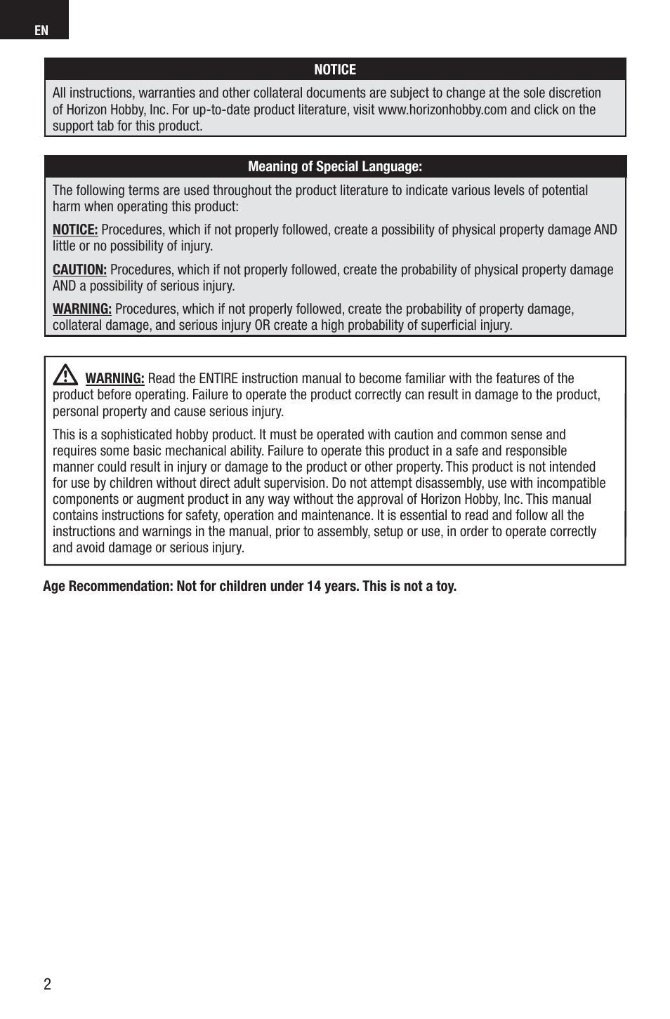 E-flite UMX Gee Bee R2 BNF User Manual | Page 2 / 21