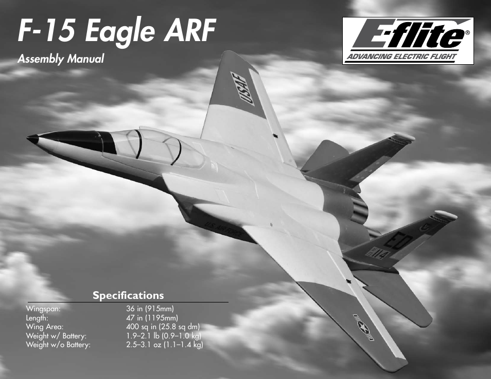 E-flite F-15 Eagle DF ARF User Manual | 36 pages