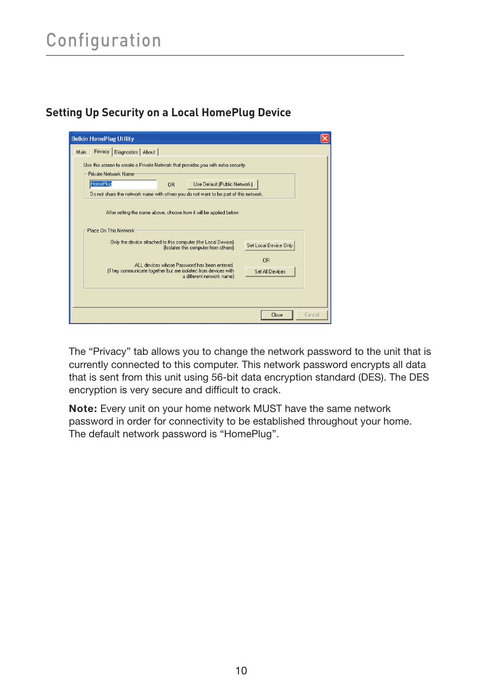 Configuration | Belkin F5D4071 User Manual | Page 12 / 22