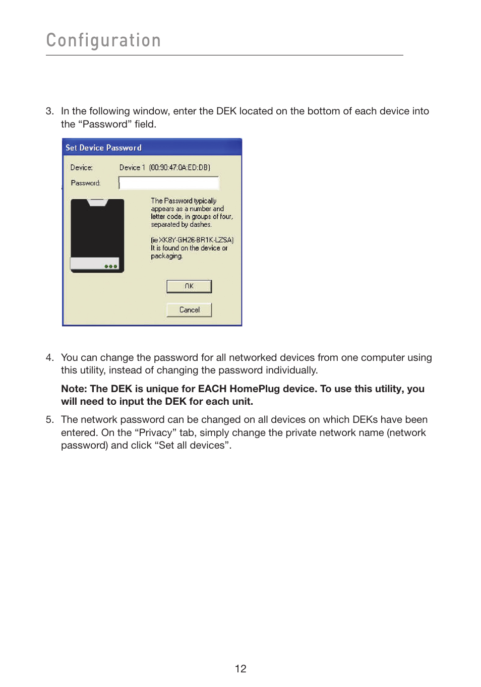 Configuration | Belkin F5D4071 User Manual | Page 14 / 22