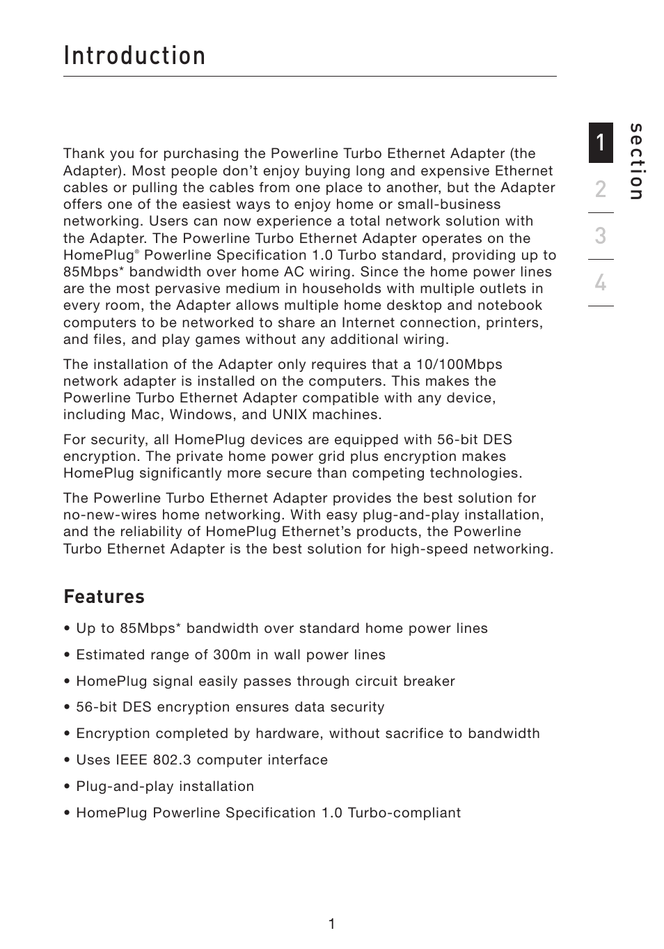 Introduction, Se ct io n | Belkin F5D4071 User Manual | Page 3 / 22