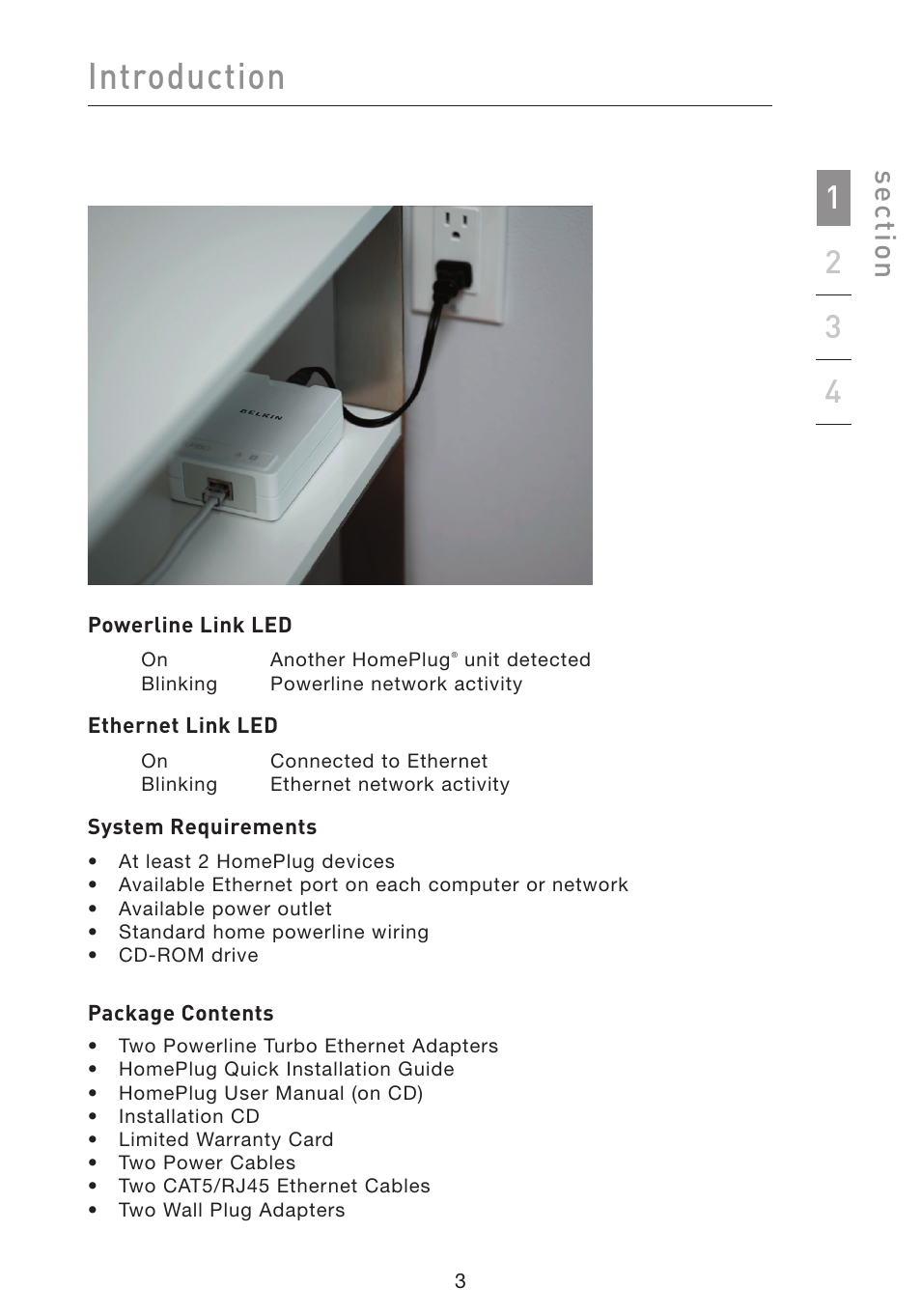 Introduction, Se ct io n | Belkin F5D4071 User Manual | Page 5 / 22