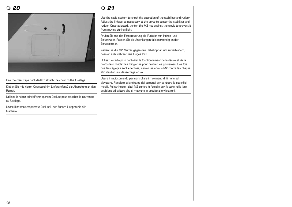 E-flite Mystique 2.9m ARF User Manual | Page 28 / 58