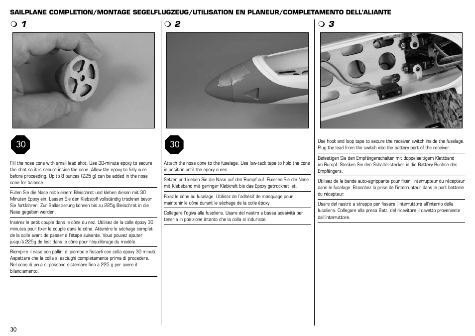 E-flite Mystique 2.9m ARF User Manual | Page 30 / 58