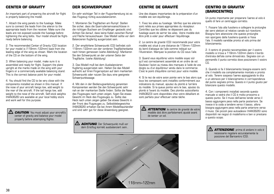 E-flite Mystique 2.9m ARF User Manual | Page 38 / 58