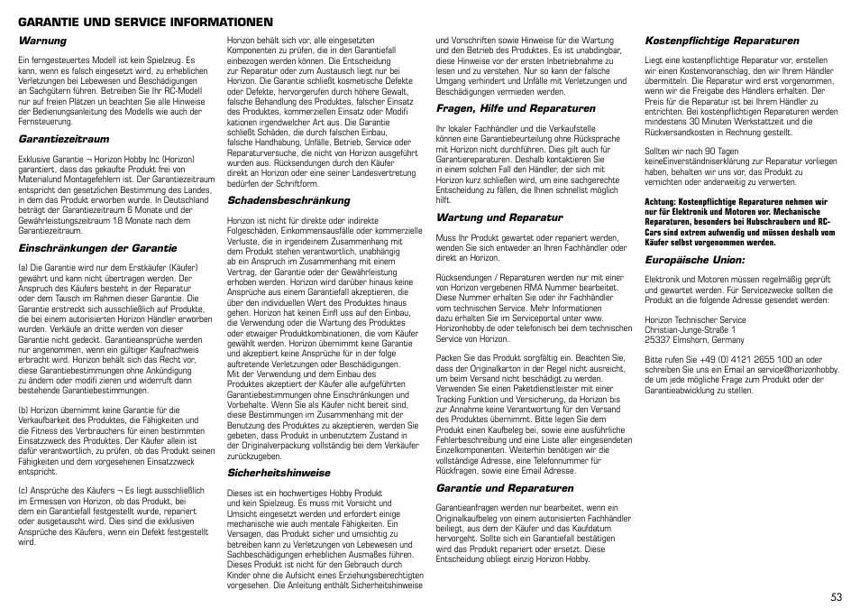 E-flite Mystique 2.9m ARF User Manual | Page 53 / 58