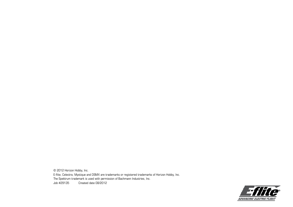 E-flite Mystique 2.9m ARF User Manual | Page 58 / 58