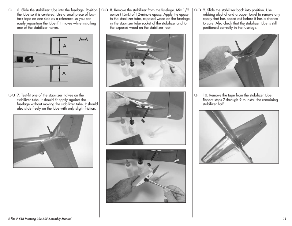 E-flite P-51B Mustang 32e ARF User Manual | Page 11 / 48