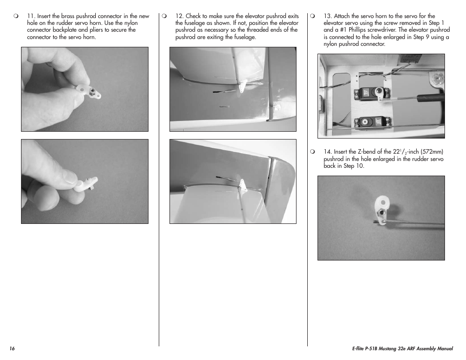 E-flite P-51B Mustang 32e ARF User Manual | Page 16 / 48