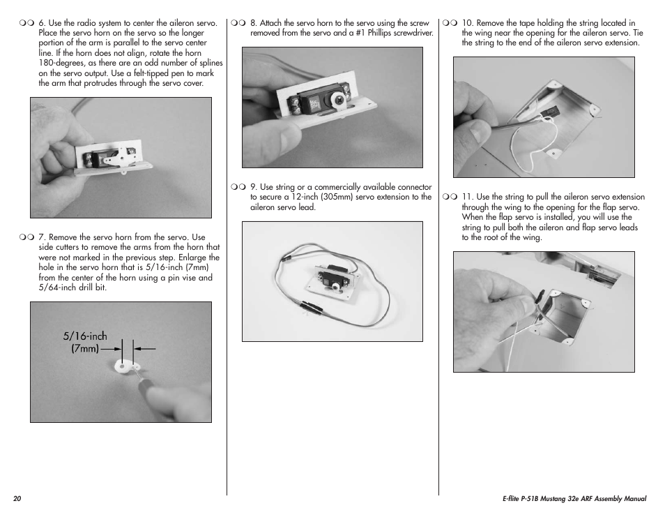 E-flite P-51B Mustang 32e ARF User Manual | Page 20 / 48