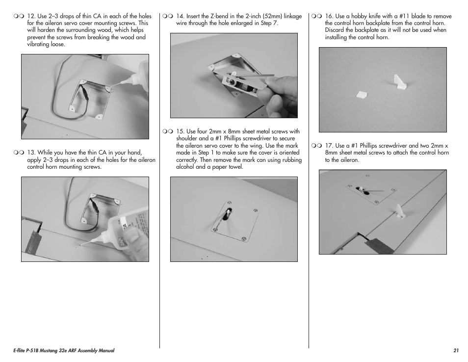 E-flite P-51B Mustang 32e ARF User Manual | Page 21 / 48
