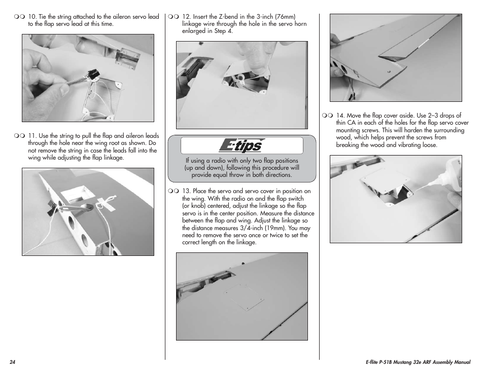 E-flite P-51B Mustang 32e ARF User Manual | Page 24 / 48