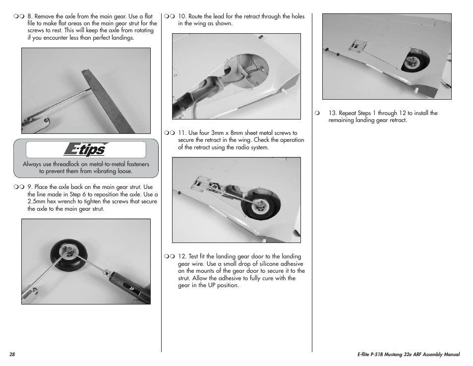 E-flite P-51B Mustang 32e ARF User Manual | Page 28 / 48