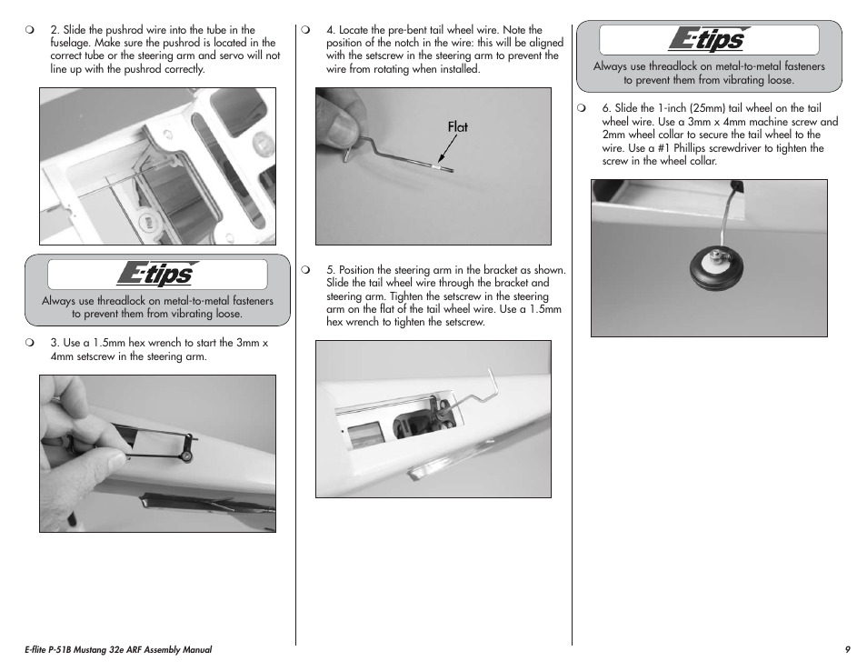 E-flite P-51B Mustang 32e ARF User Manual | Page 9 / 48