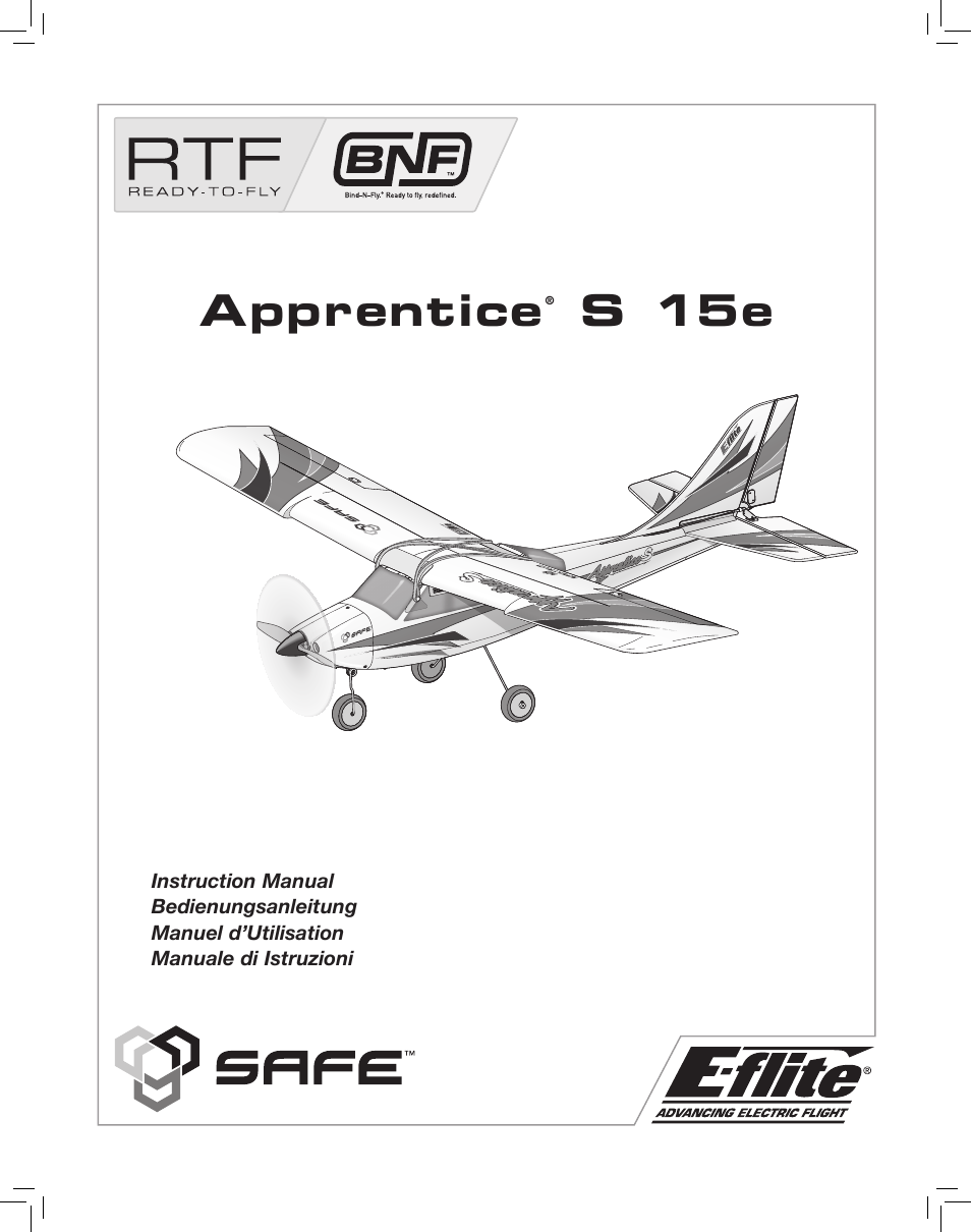 E-flite Apprentice S 15e RTF with SAFE User Manual | 28 pages