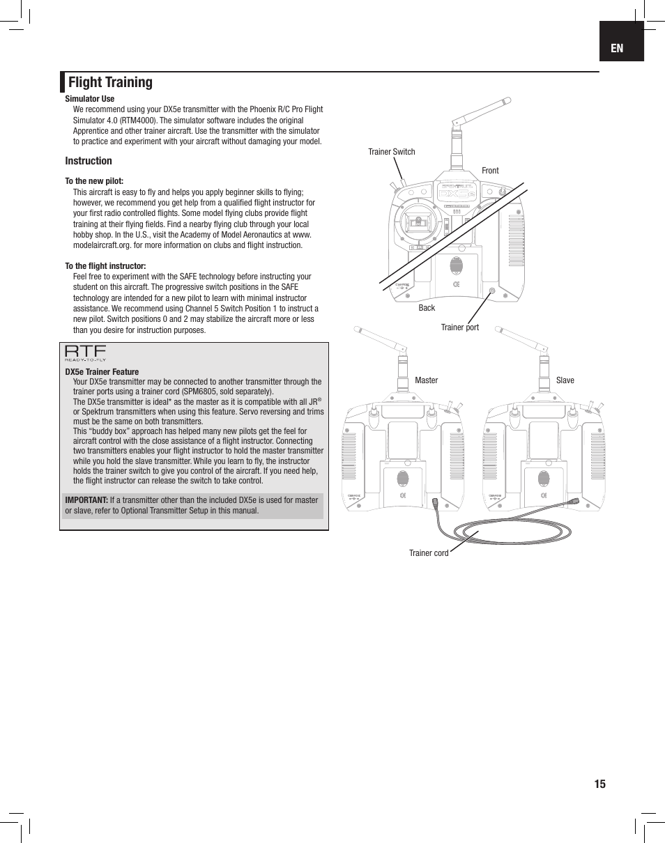 Flight training | E-flite Apprentice S 15e RTF with SAFE User Manual | Page 15 / 28